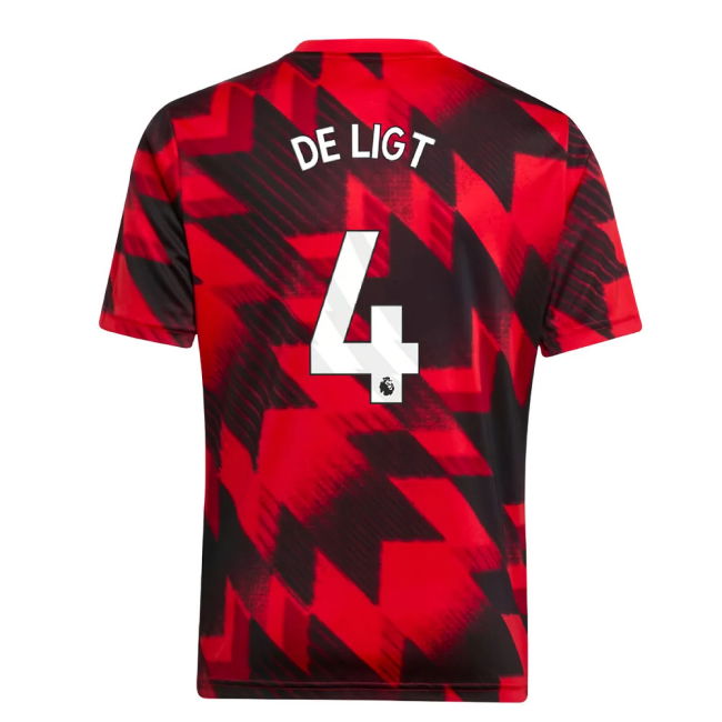 2025-2026 Man Utd Pre-Match Jersey (Red) - Kids (De Ligt 4)