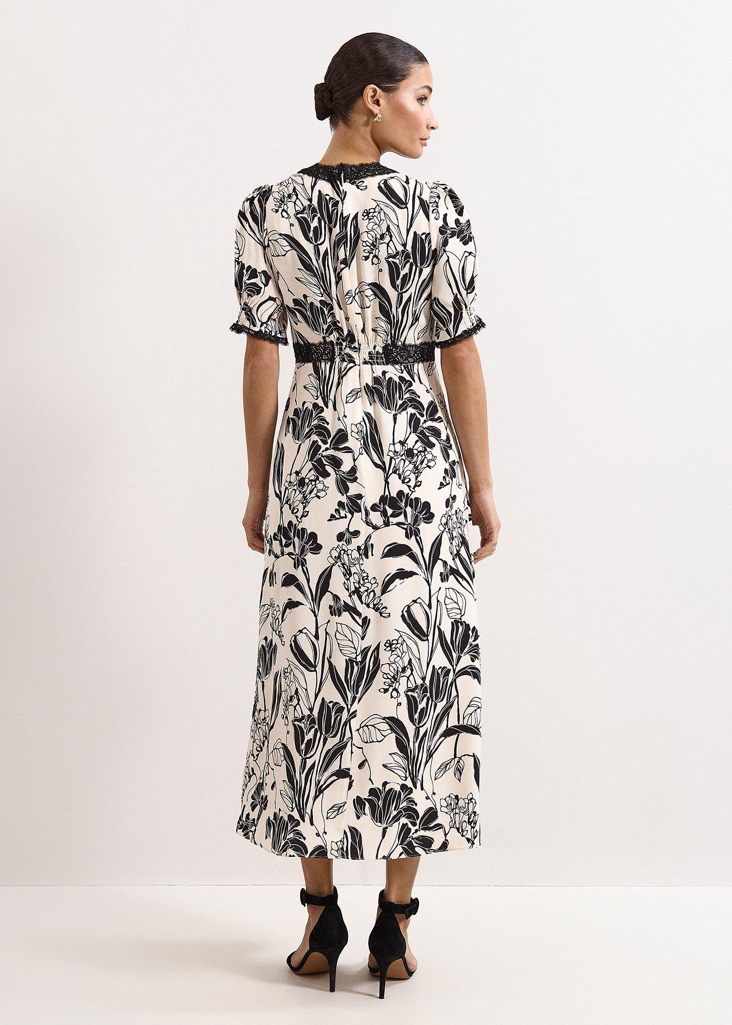 Petite Feyre Floral Slip Midi Dress