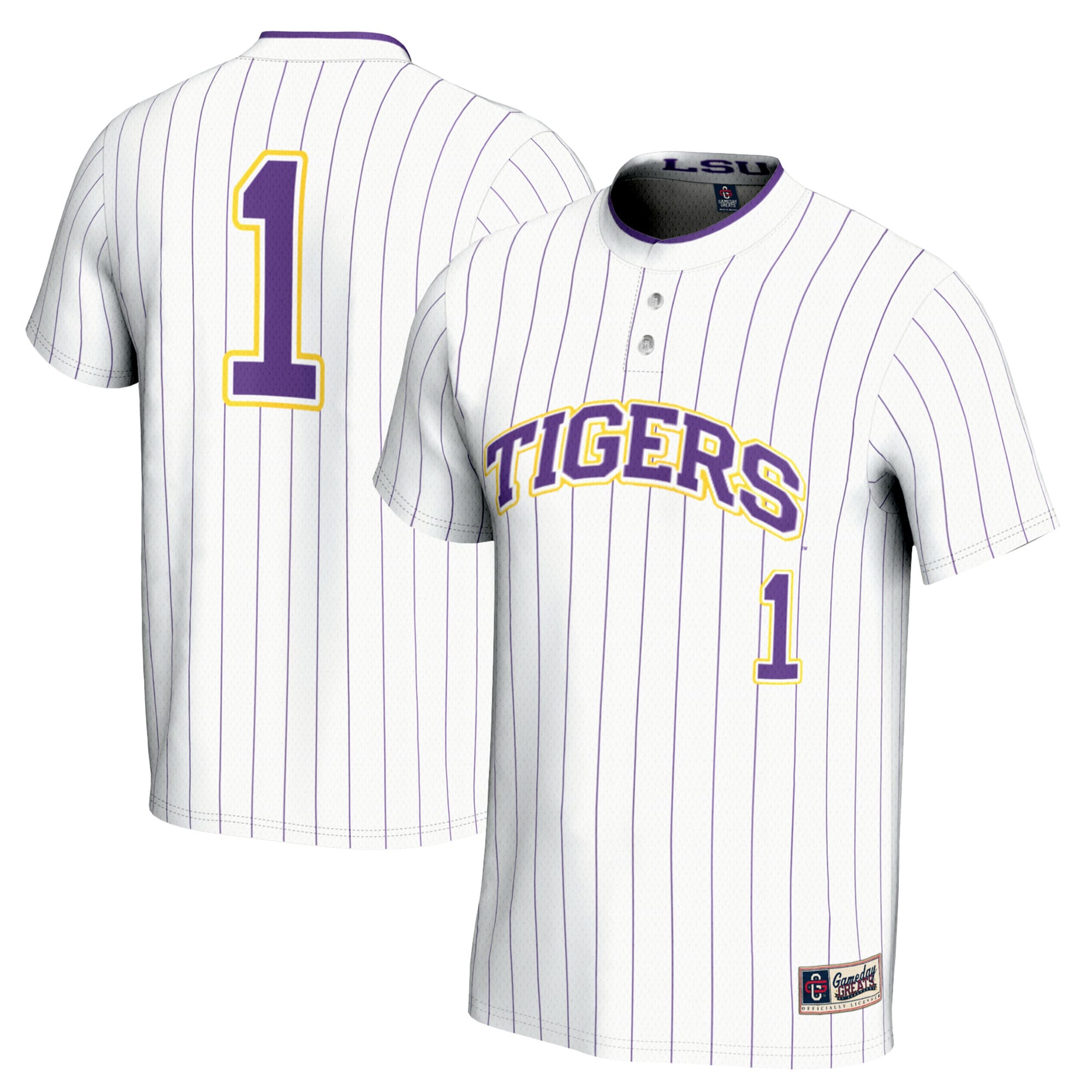 [NJP] LSU Tigers GameDay Greats Unisex Lightweight Softball Jersey - White