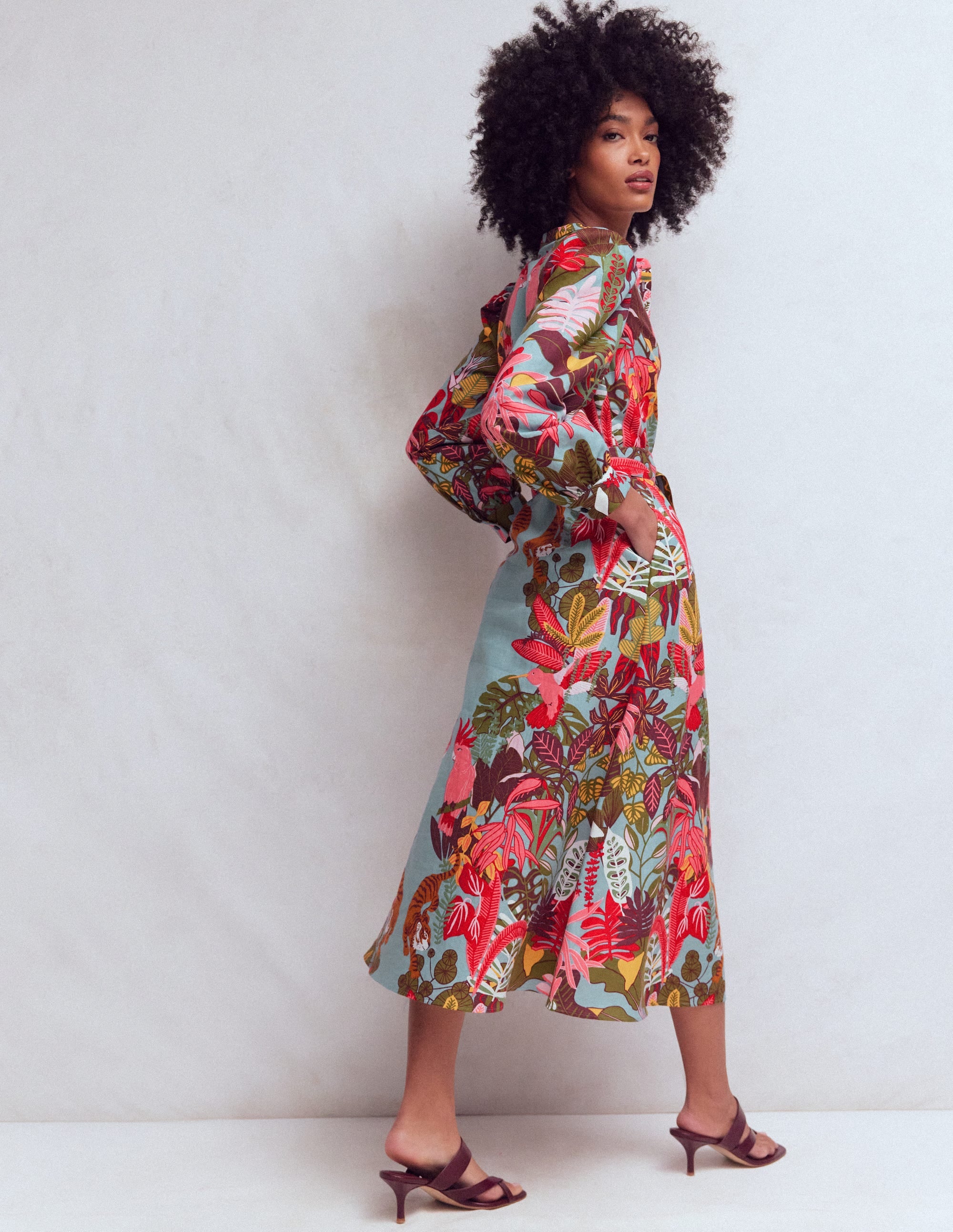 Ava Linen Blend Midi Dress