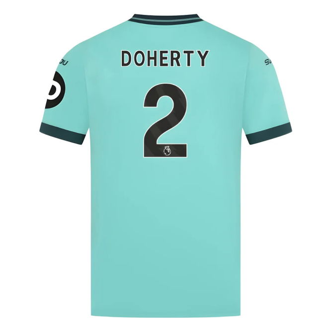 Wolves Wolves Away Shirt Doherty #2 High Performance Supporter Fre...
