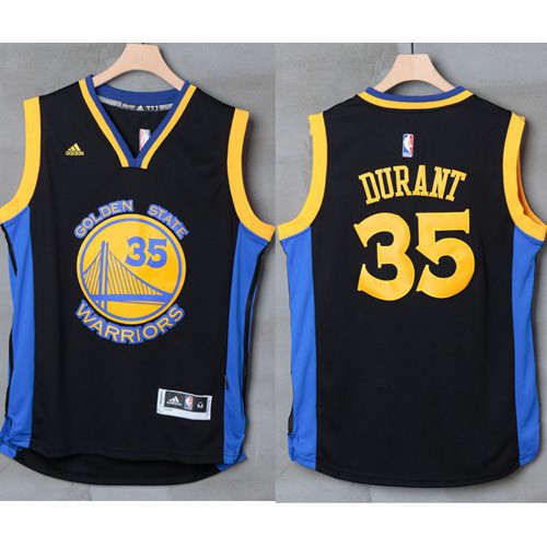 Black Kevin Durant #35 Warriors Jersey - Durable Fabric Quality