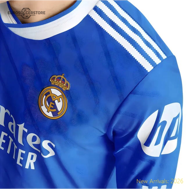 Genuine 2025-2026 Real Madrid Authentic Long Sleeve Third Shirt