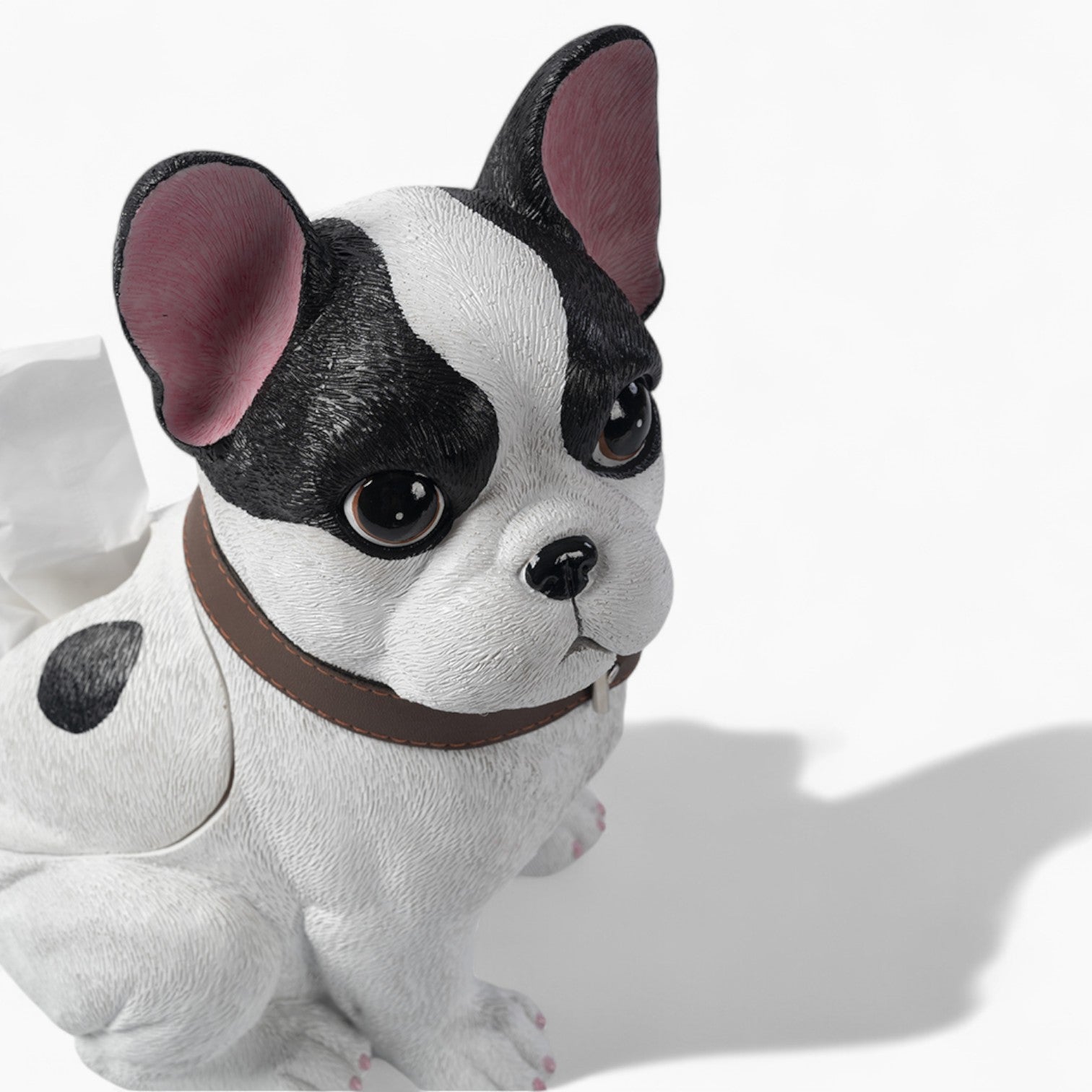 Nosepull Frenchie Tissue Box Holder – Cute Resin Dog Napkin Dispenser