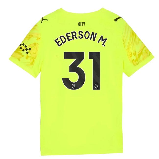 2025-2026 Man City Goalkeeper Third Shirt (Yellow) - Kids (Ederson ...