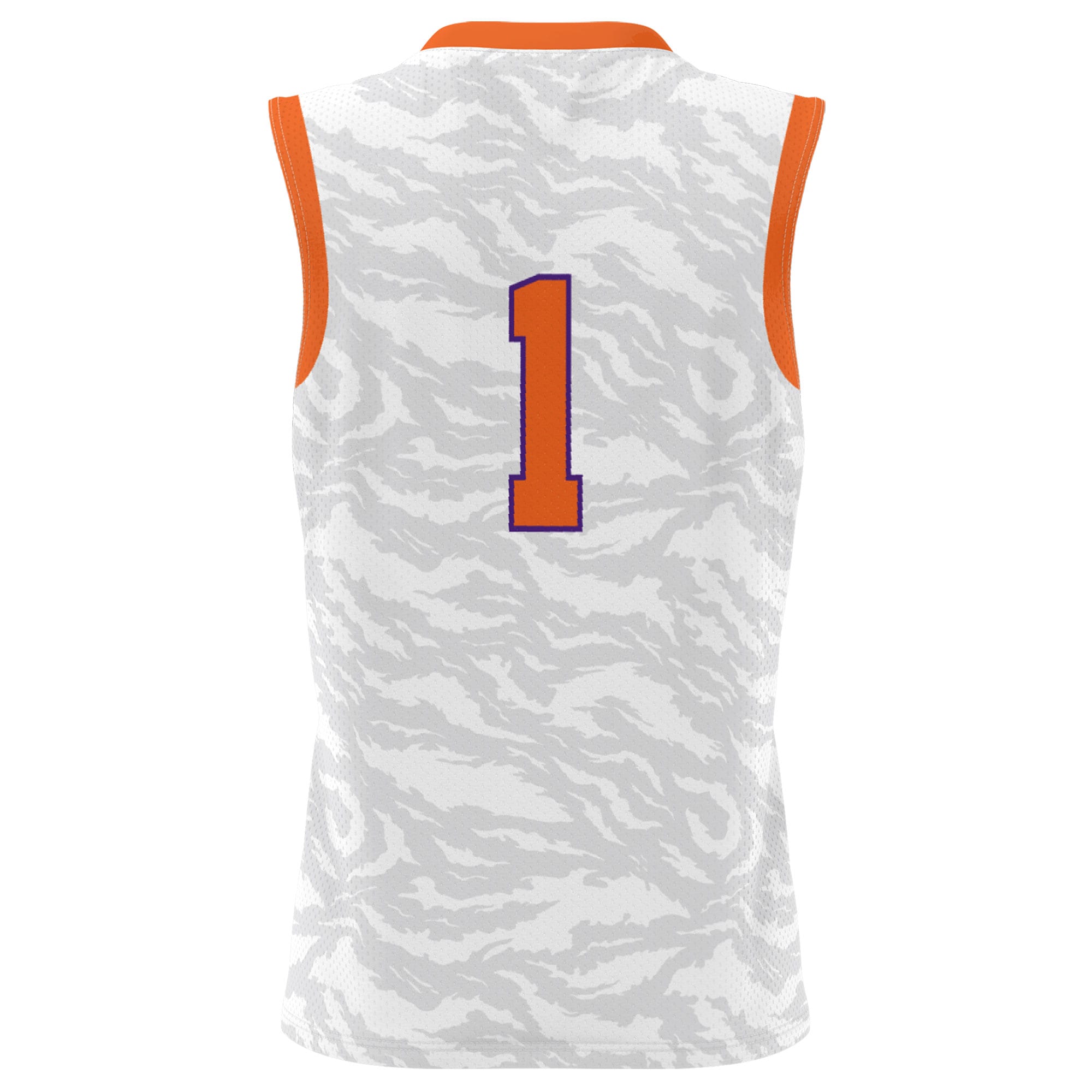 [NJP] Clemson Tigers GameDay Greats Unisex Lightweight Tiger Print Basketball Jersey - White