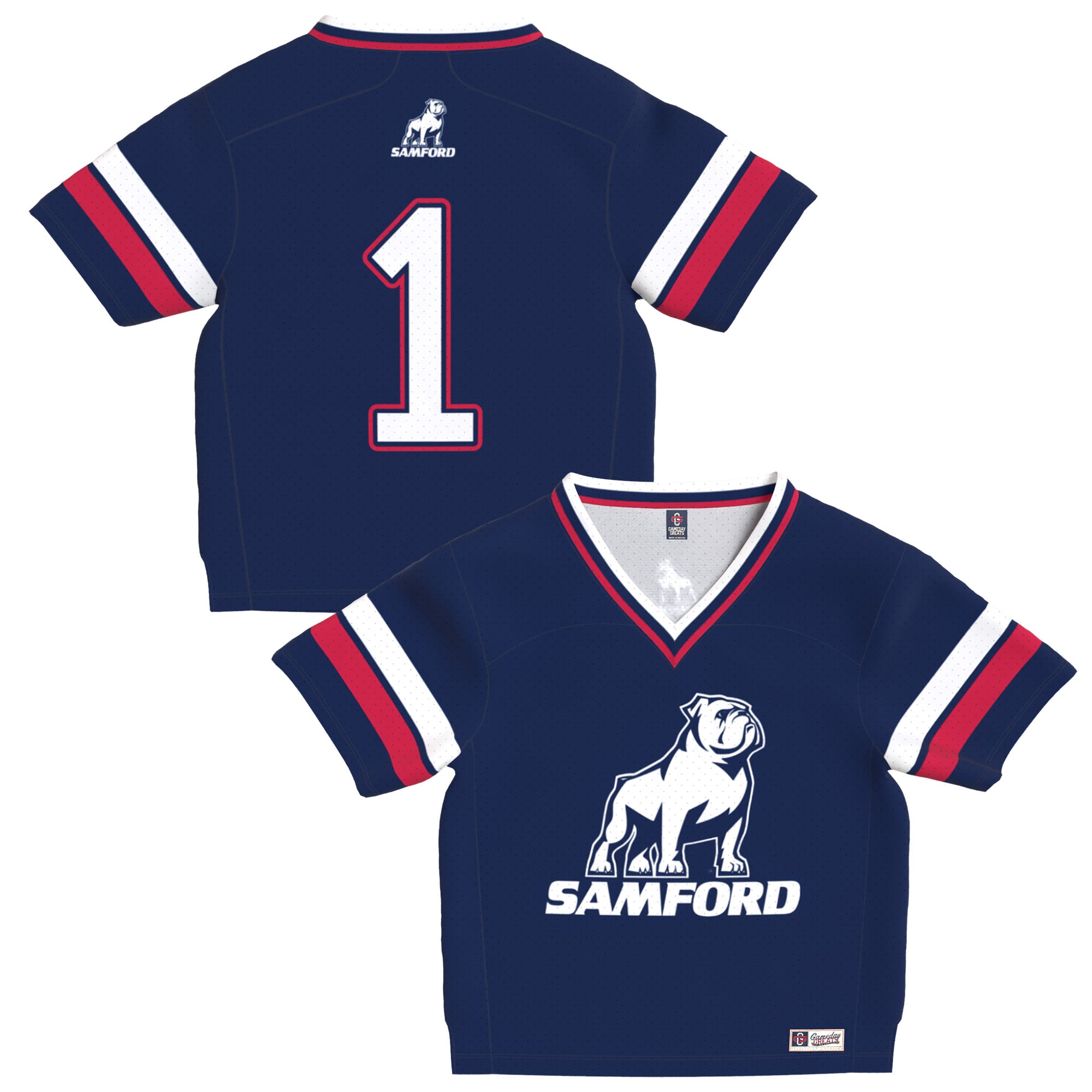 Toddler Royal Samford Bulldogs Lightweight Collegiate Football Fashion Jersey