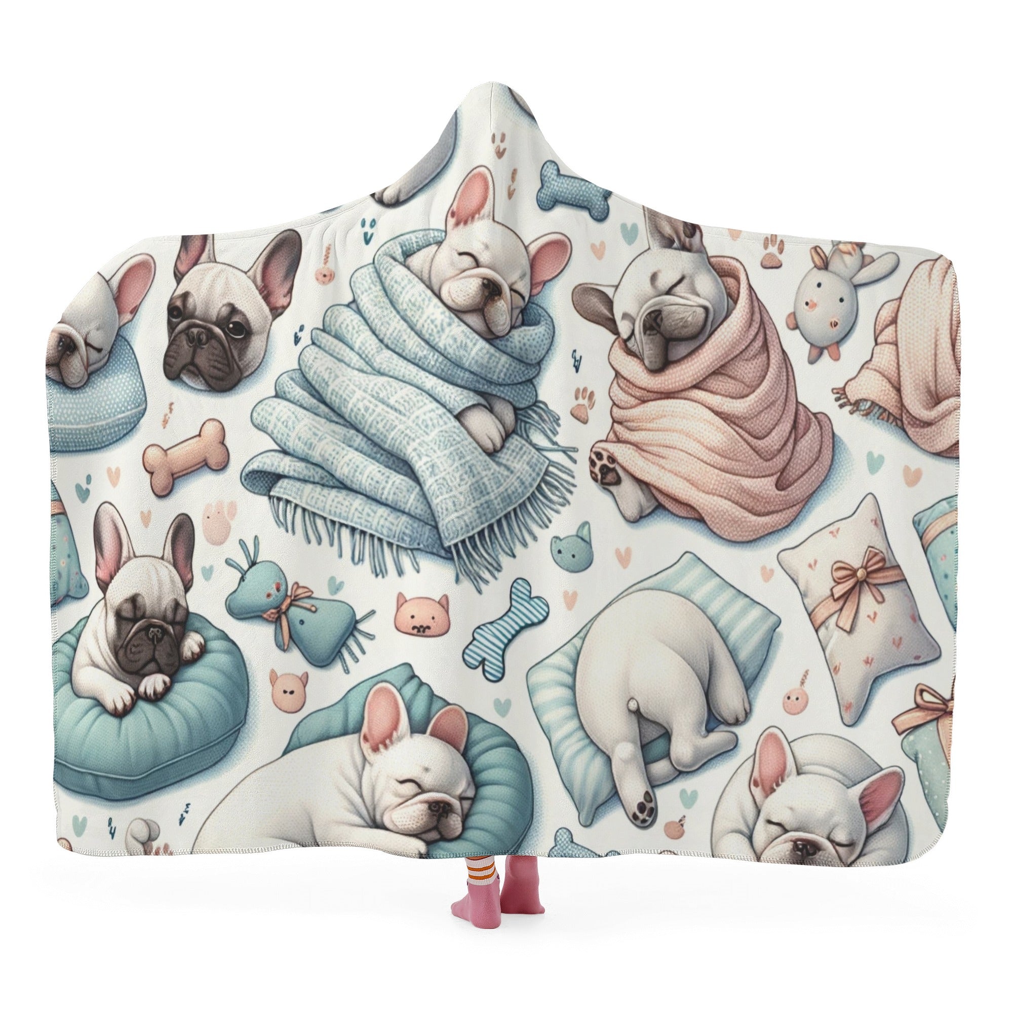French Bulldog Ross Hooded Blanket Cute Frenchie Essential