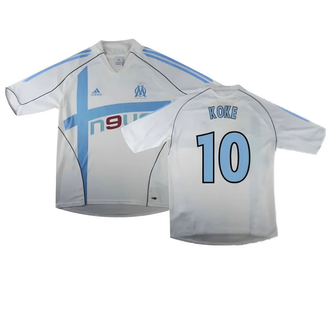 Marseille 2004-05 Home Shirt ((Excellent) L) (Koke 10) | Elite