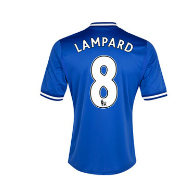 13-14 Chelsea 8 Lampard Blue Home Soccer Jersey Shirt - Official