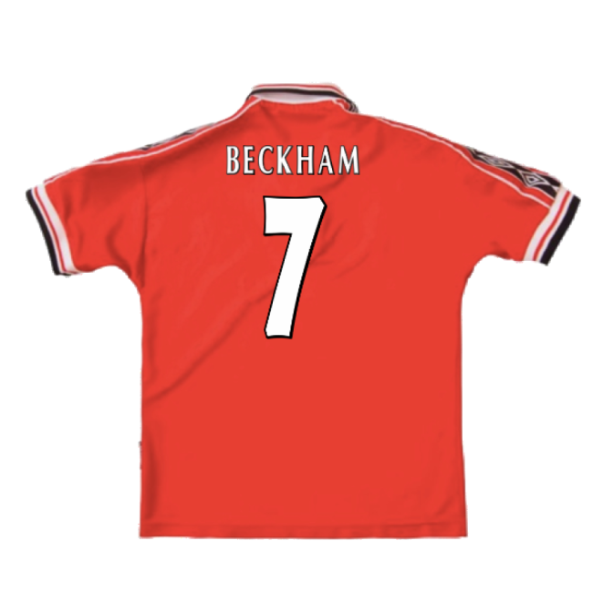 Manchester United 1998-2000 Home Kit (XXL) (Excellent) (Beckham 7)
