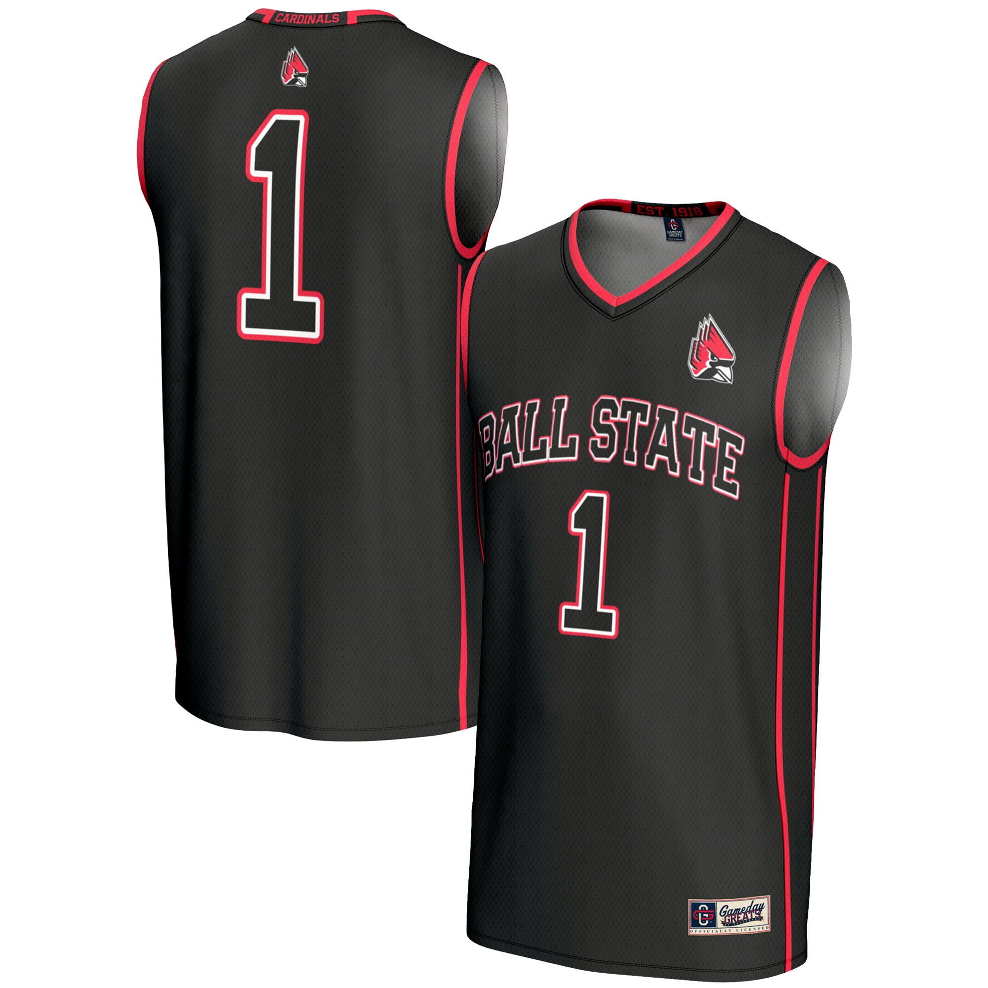 [NJP] Women's Ball State Cardinals GameDay Greats Lightweight Basketball Jersey - Black