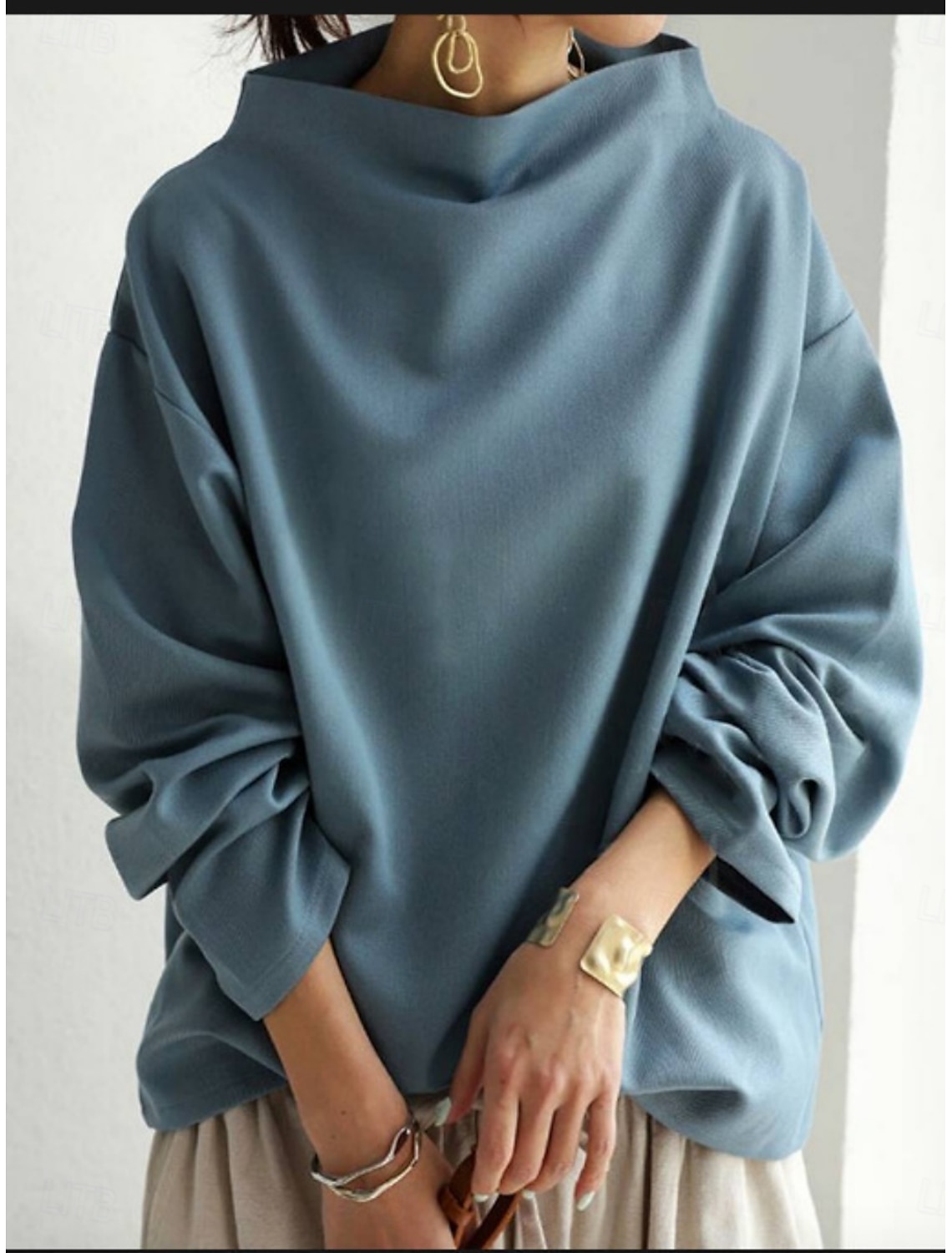 Women's Shirt Blouse Basic Casual Solid Color Regular Tops Long Sleeve Turtleneck Regular Fit Daily Spring Fall Winter