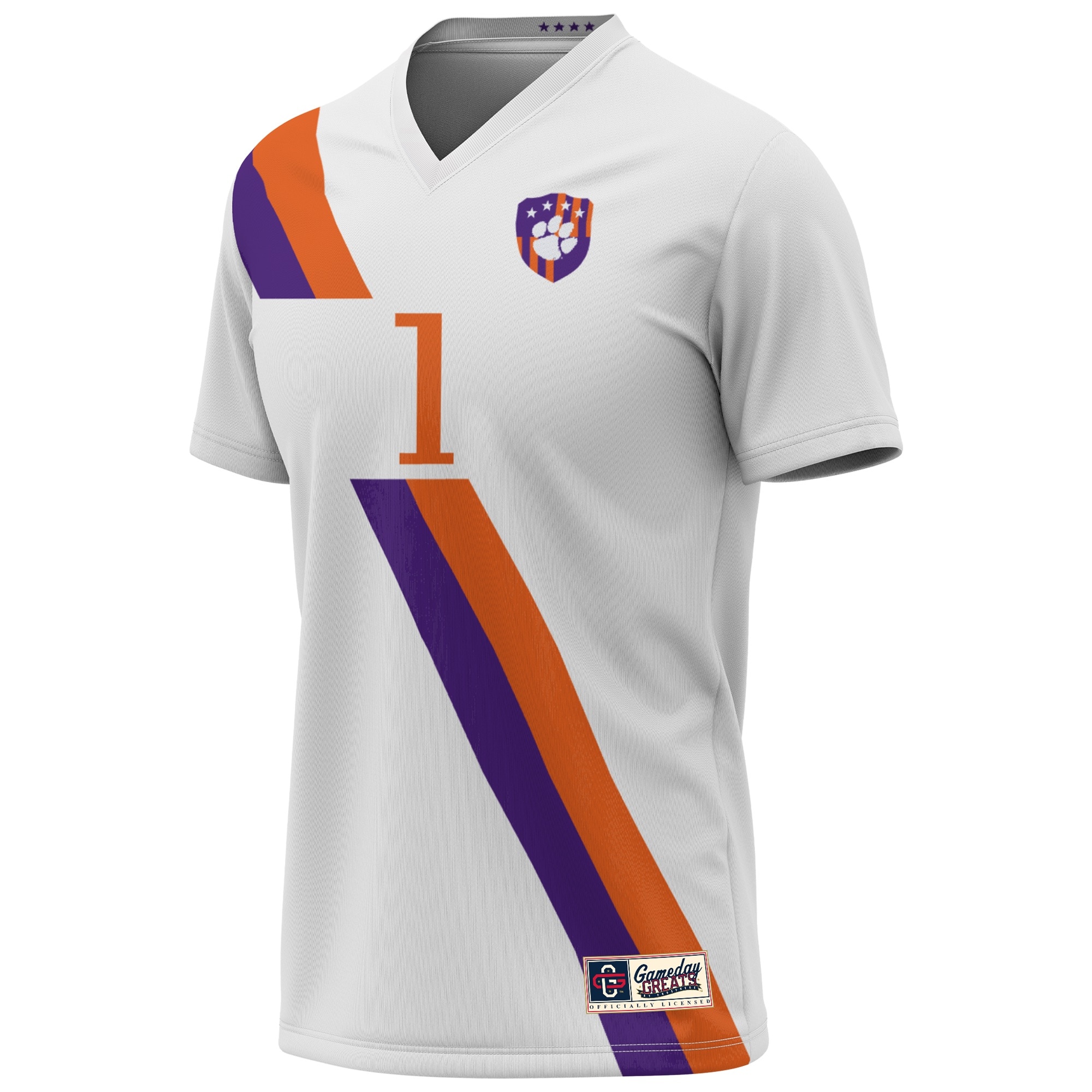 [DDG] Clemson Tigers GameDay Greats Youth Lightweight Collegiate Soccer Fashion Jersey - White