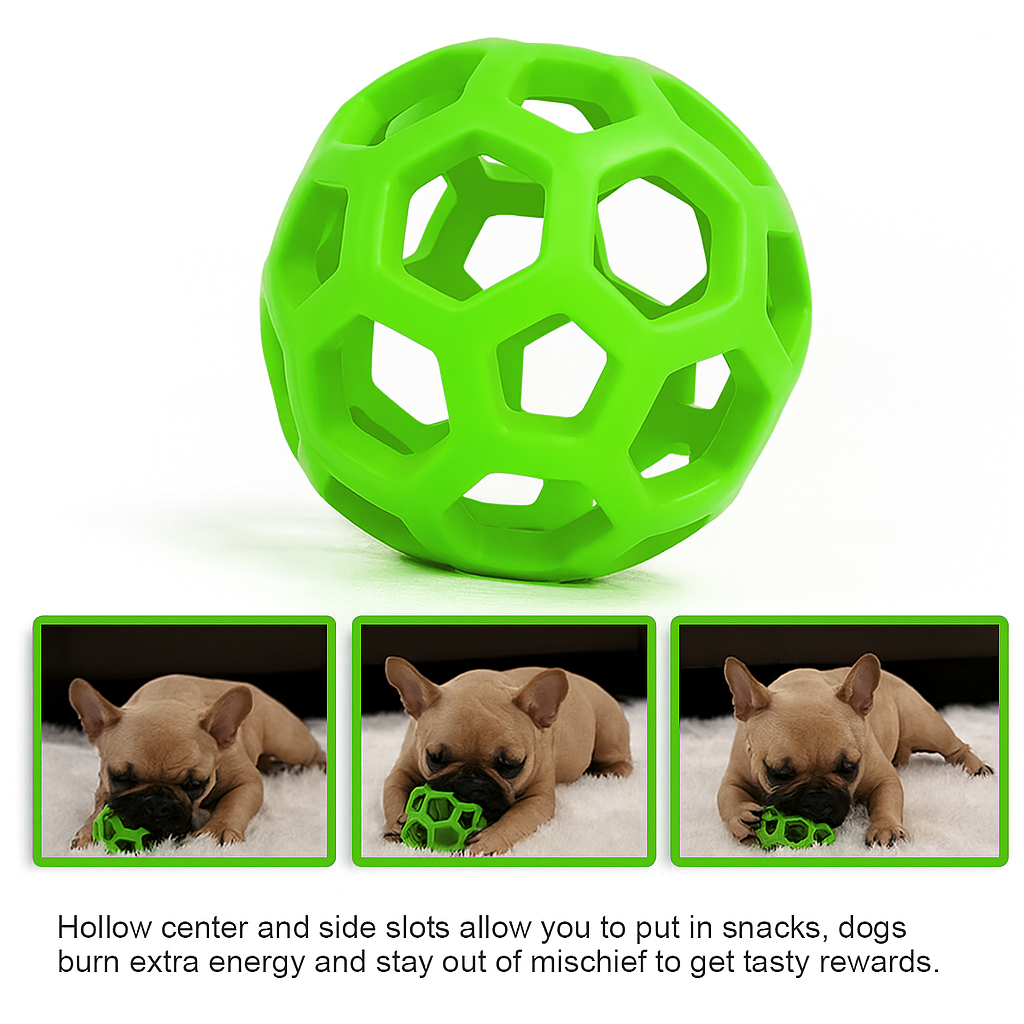 French Bulldog Bellybo Frenchie Ball Toy – Safe Rubber Geometric Bell