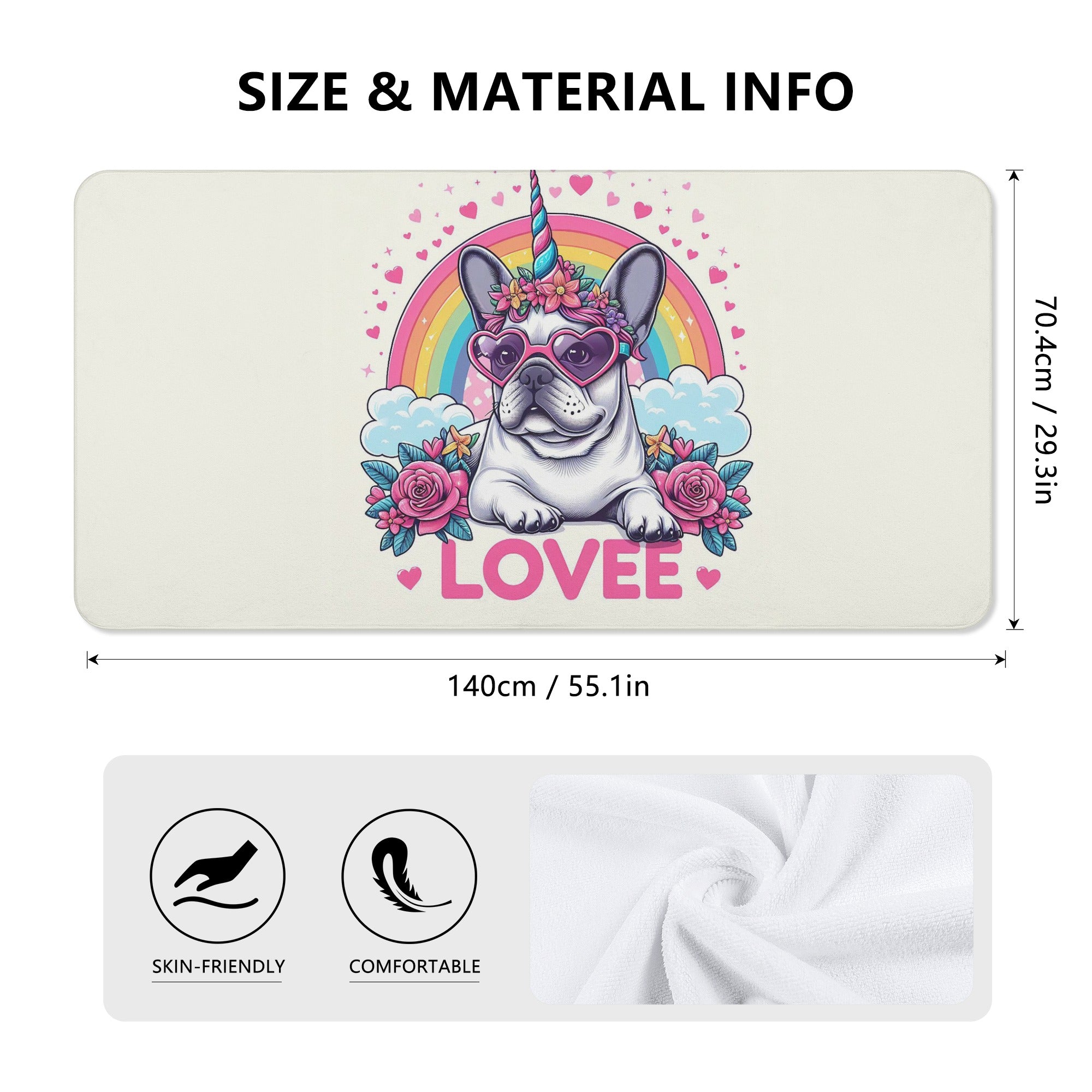 Lifestyle-Driven Stylish Frenchie-Fan Winnie - Bath Towel as a Gift