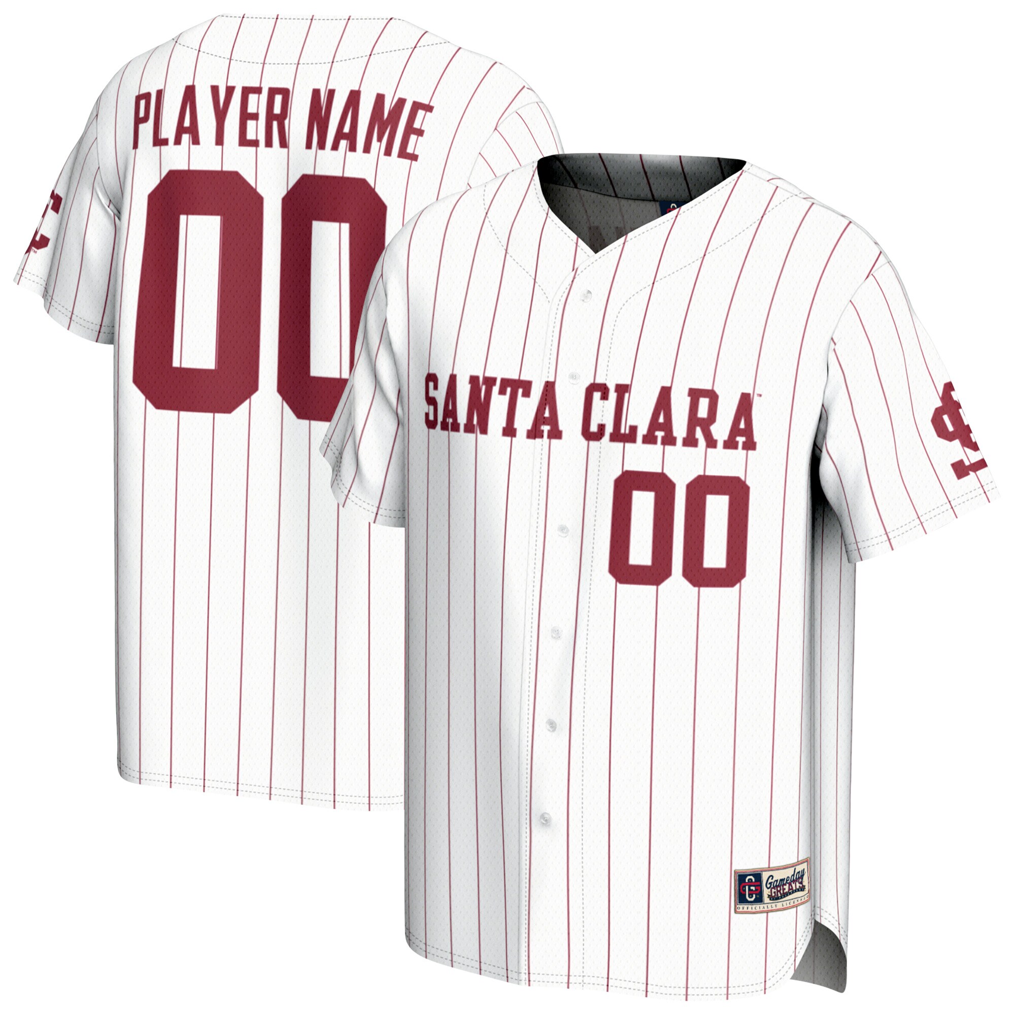 [DDG] Santa Clara Broncos GameDay Greats Youth NIL Pick-A-Player Lightweight Collegiate Softball Fashion Jersey - White