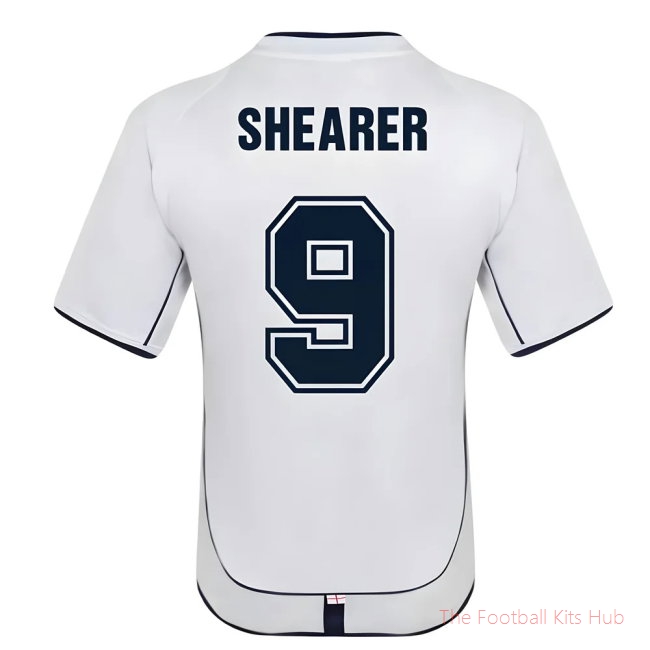 England 2002 Retro Football Shirt (SHEARER 9)
