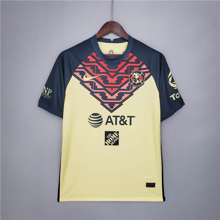 Club America Soccer Jersey 21-22 Home Yellow Football Shirt -