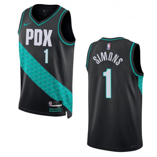 Trail Blazers Black Trail Blazers #1 Nike Jersey - Value-Priced