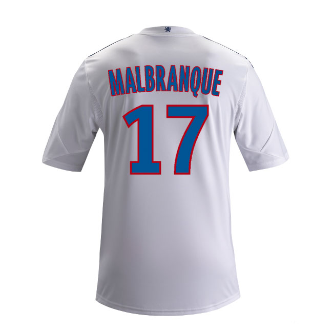 13-14 Olympique Lyonnais 17 Malbranque Home White Jersey Shirt -