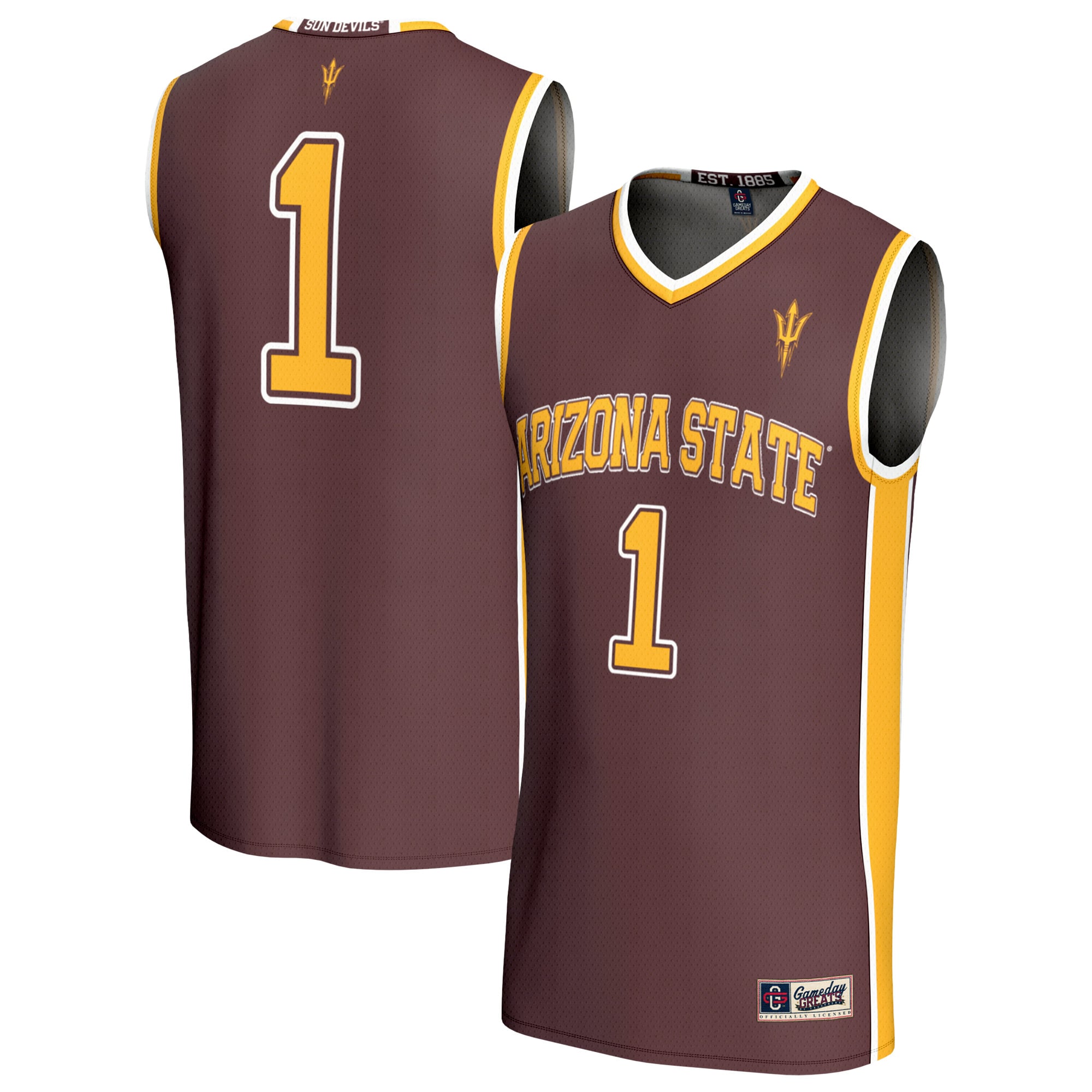 #1 Arizona State Sun Devils GameDay Greats Unisex Lightweight Collegiate Basketball Fashion Jersey - Maroon