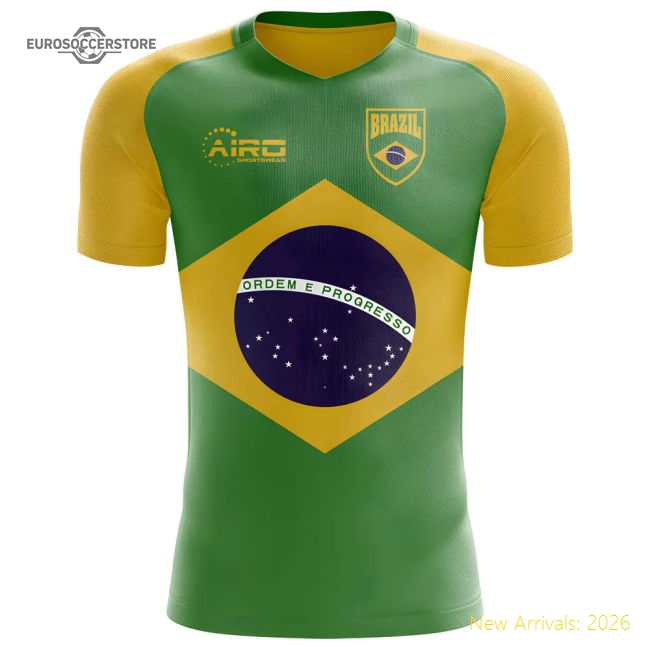 Brazil Flag Concept Football 2025-2026 Game Day Jersey Stadium Approved