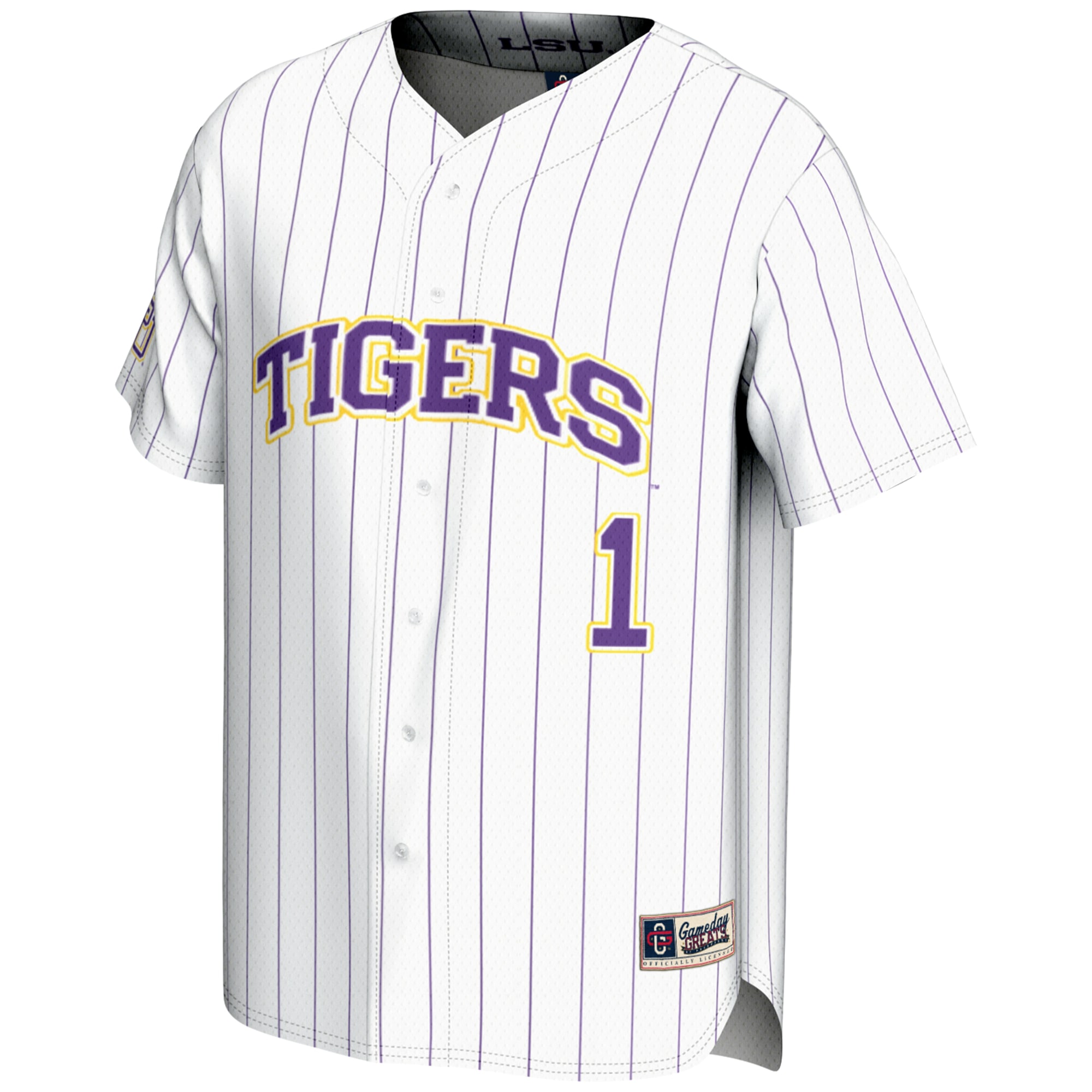 [NJP] LSU Tigers GameDay Greats Youth Lightweight Baseball Jersey - White
