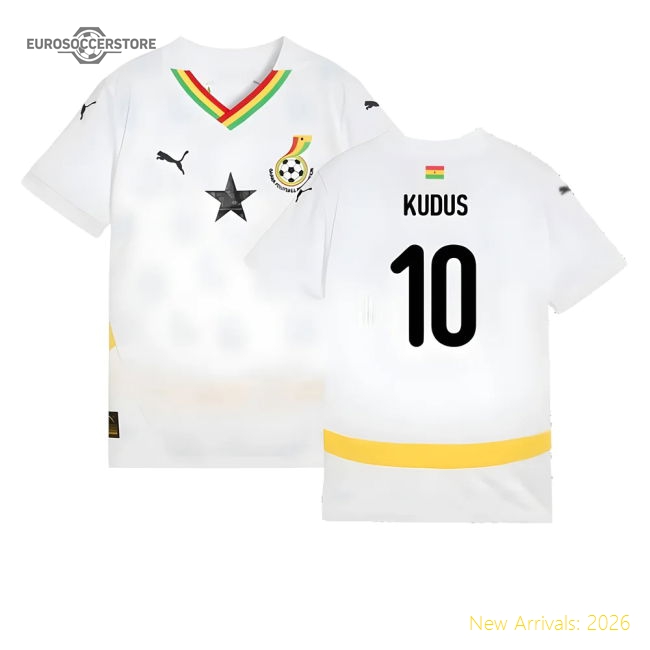 First-class 2024-2025 Ghana National Team Home Kit (kids) (kudus 10)