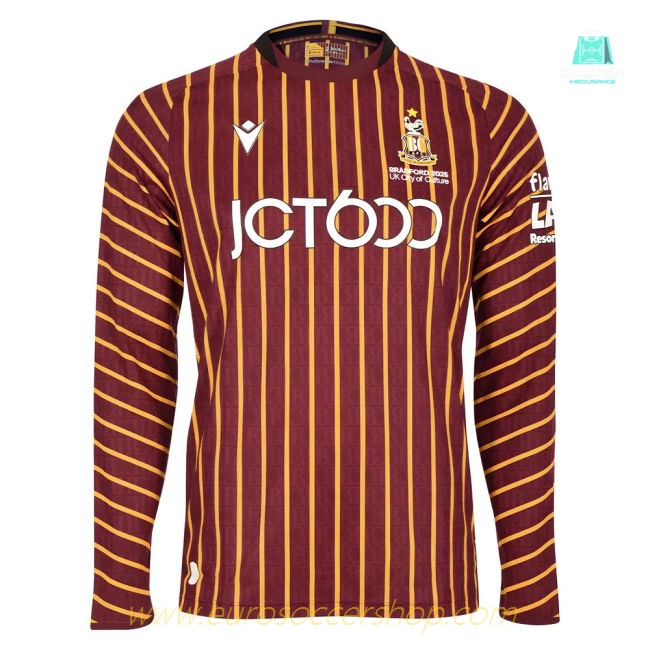 2025-2026 Bradford City Home Shirt Long Sleeve (Your Name)