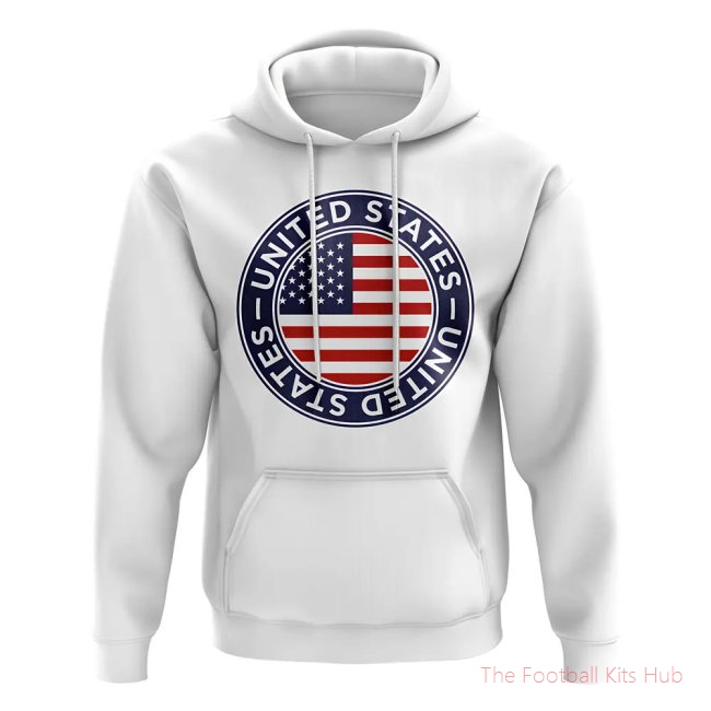 Men Usa Football Badge Hoodie (White)