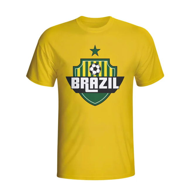 National Brazil Country Logo T-Shirt (Yellow) - Kids Football