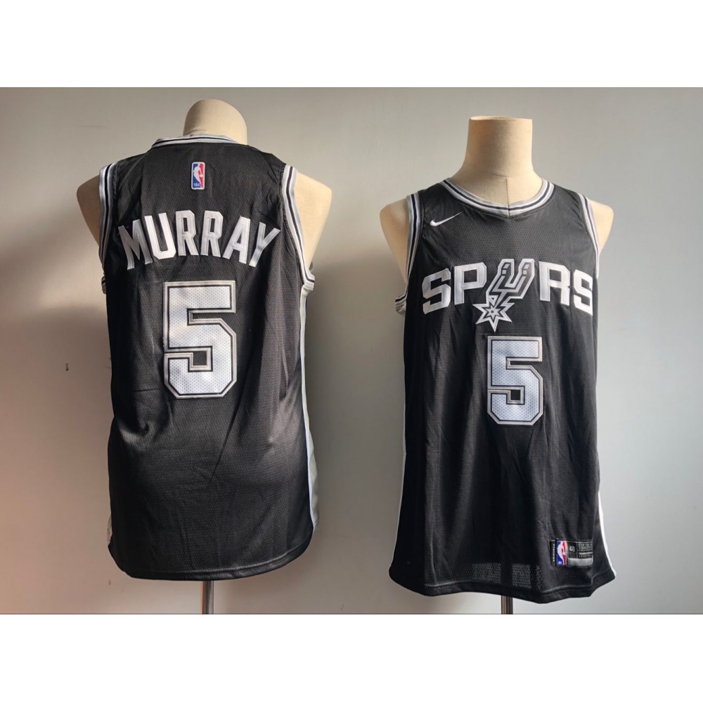 Game Day Classic Men's Spurs #5 Dejounte Black Basketball Jersey