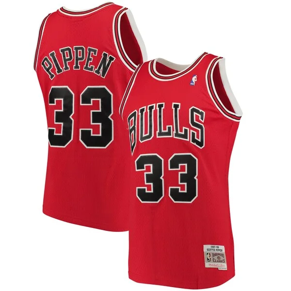 Scottie Pippen CHI Swingman Jersey - retro superior - Red basketball