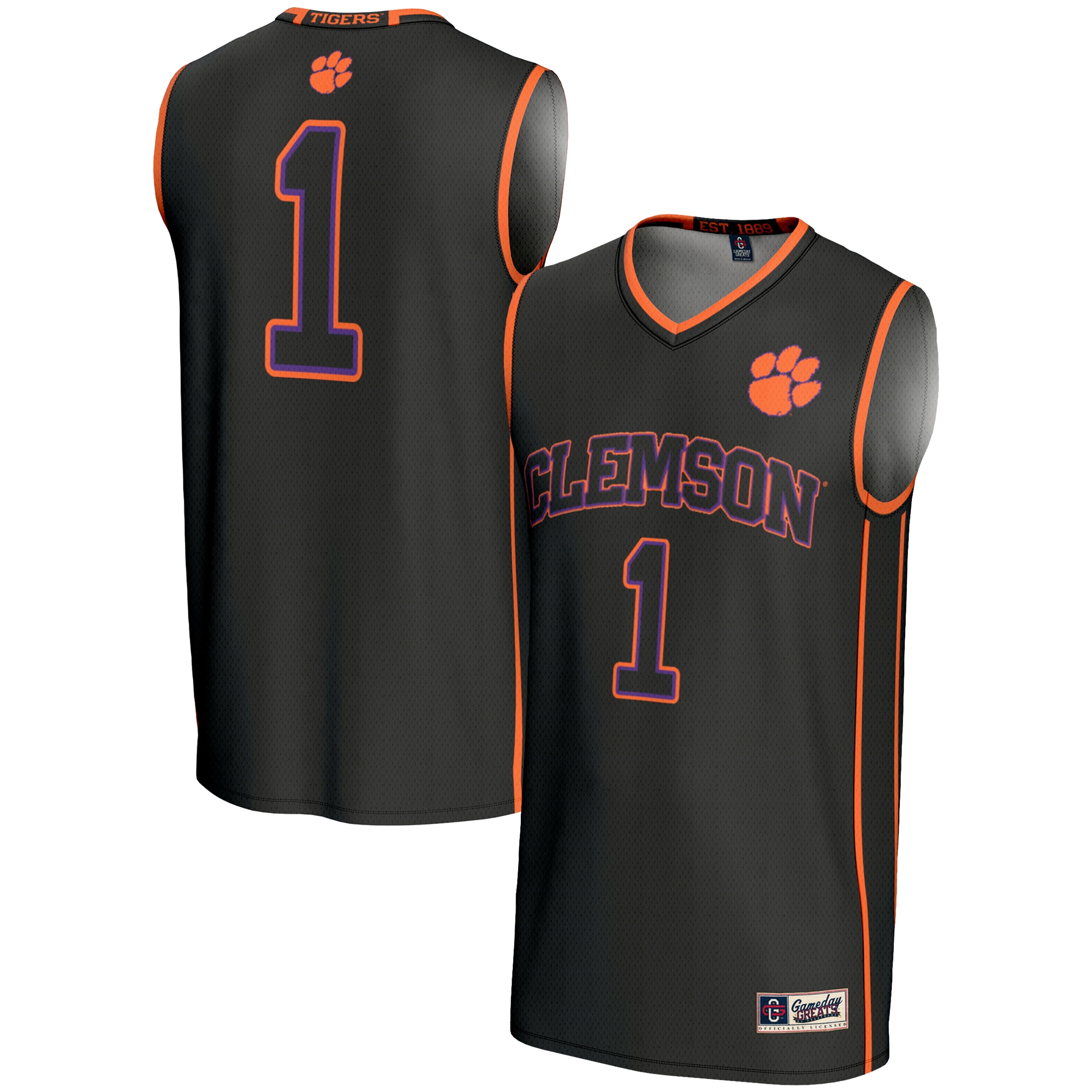 [NJP] Clemson Tigers GameDay Greats Lightweight Basketball Jersey - Black