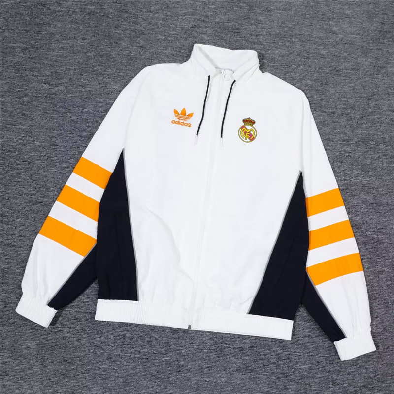 Licensed Genuine Breathable Real Madrid 2425 White Windbreaker