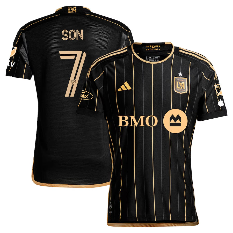 Fan Version Men's LAFC #7 Son Heung-Min Black Home 2024 Authentic Kit