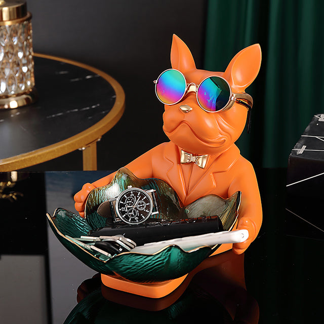 French Bulldog French Bulldog Figurine Fruit Snacks Candy Tray Durable Dog Item