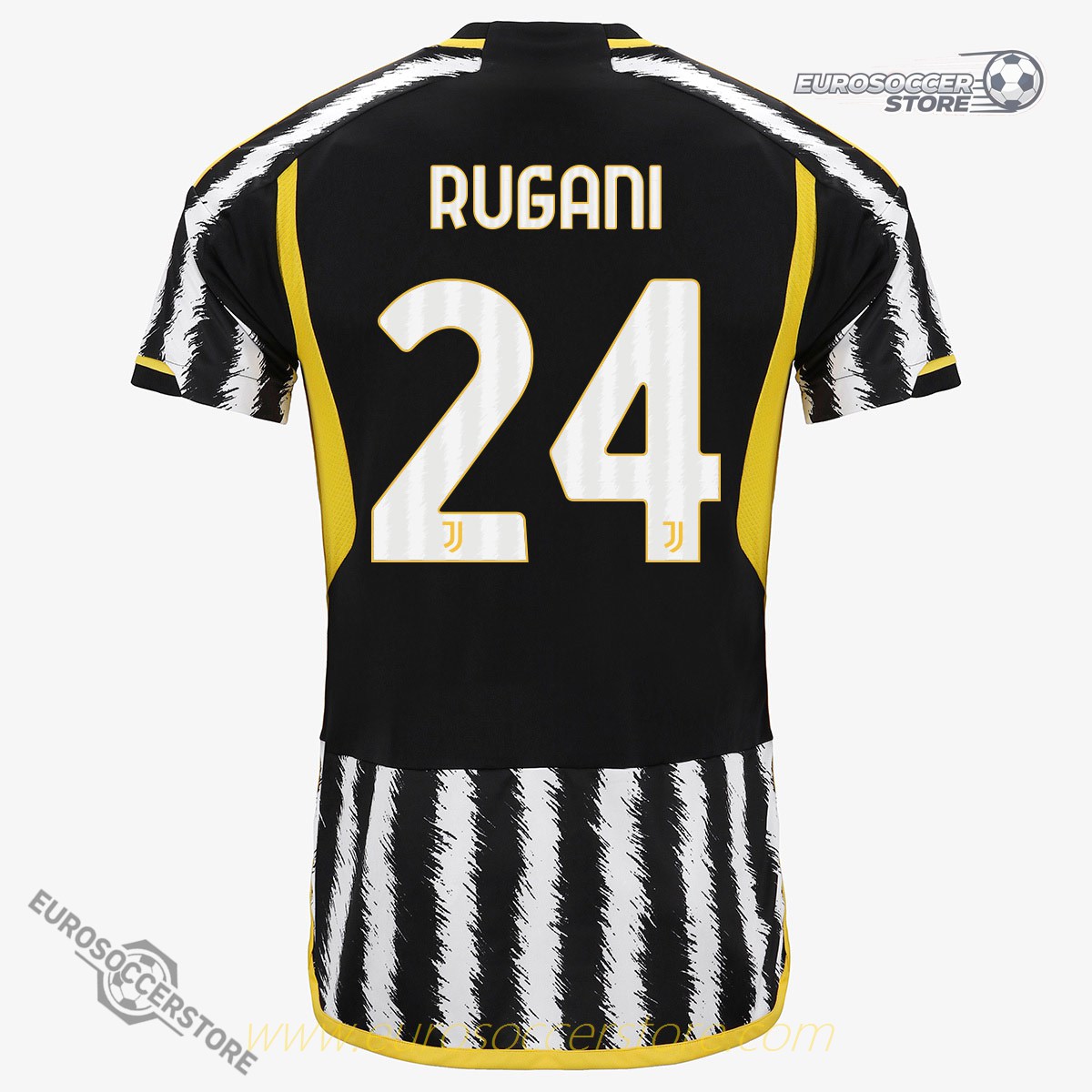 Juventus RUGANI's 24 Home Jersey for the 23-24 season.