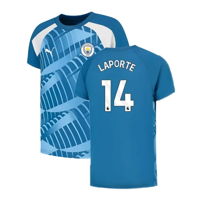 Man City 2023-2024 Jersey (Lake Blue) - Kids (LAPORTE 14) (Lake Blue)