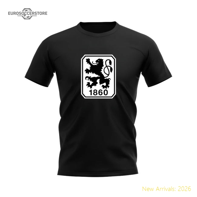 Professional-Grade Official 1860 Munich Badge T-Shirt (Black)