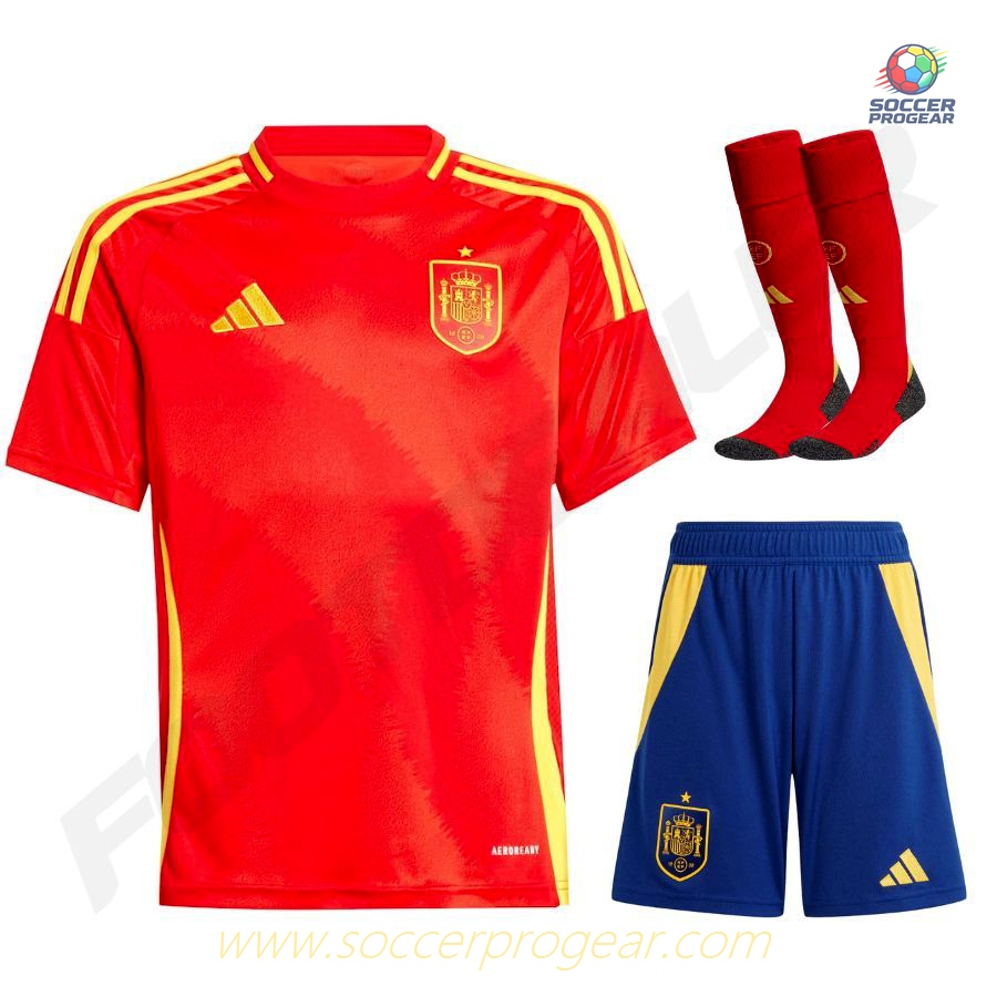 Spain Home Team Jersey Kids Team Jersey 2024-2025 Edition Season