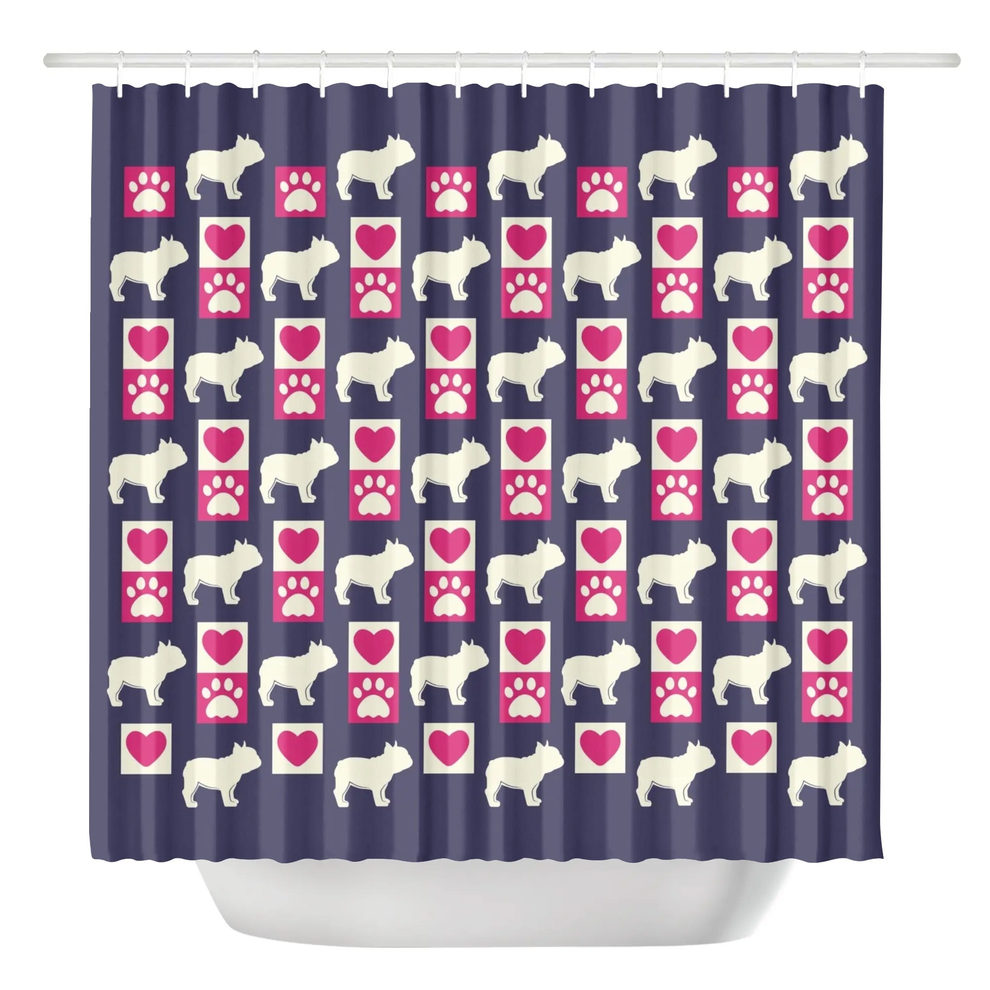 Trendy Street-Ready Cleo - Shower Curtain For Frenchie Lovers as a Gift