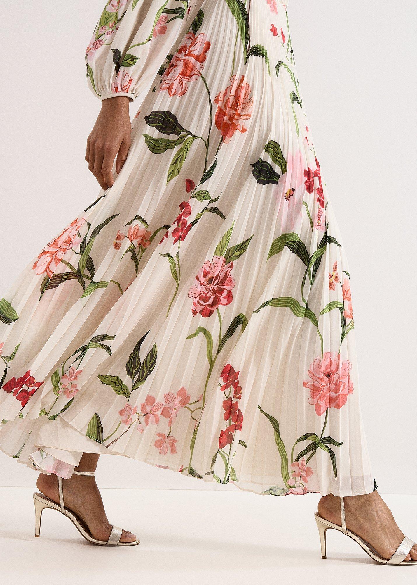 Petite Reanna Floral Pleated Maxi Dress