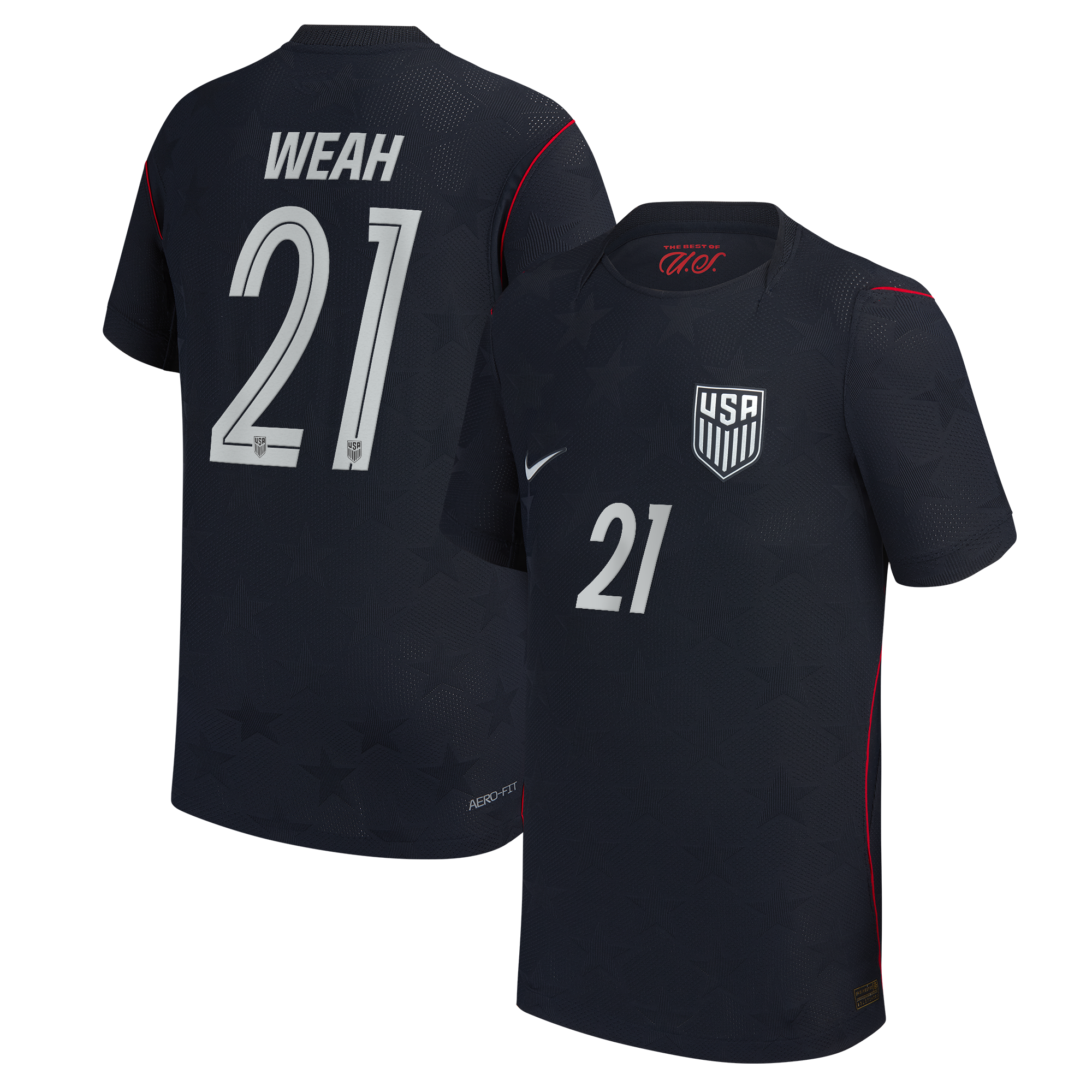 [SJH] Timothy Weah USMNT Youth 2026 Away Match Authentic Jersey - Blue