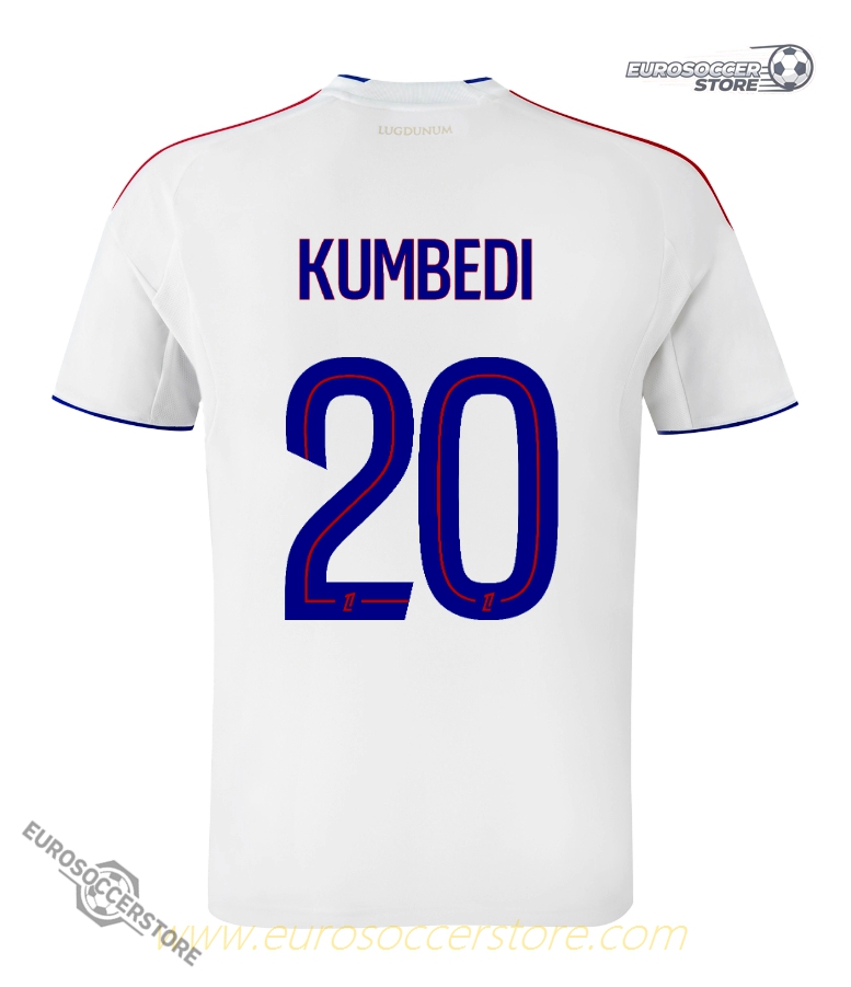 Olympique Lyonnais Lyon Home Jersey 25-26, featuring KUMBEDI with the number 20