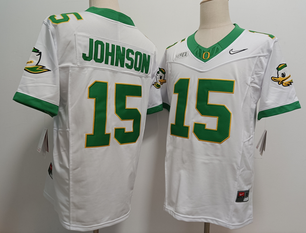 Men's None White 2024 college football Tez Johnson #15 durabl Jersey