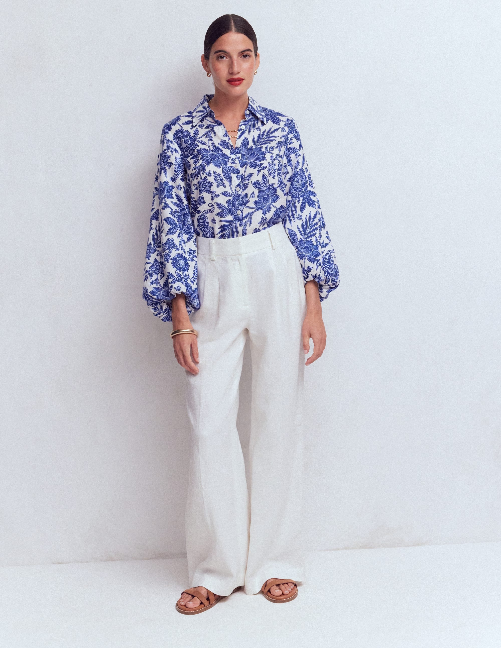 Puff Sleeve Linen Shirt