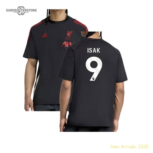 Official 2025-2026 Liverpool Training Tee (black) (isak 9) - Premium