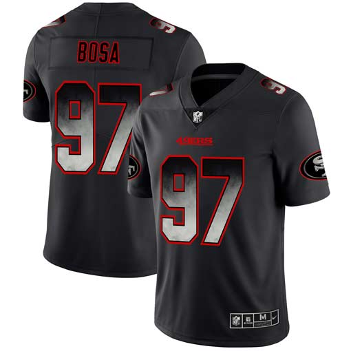Official NFL s San Francisco 49ers #97 Nick Bosa Black Smoke Jersey